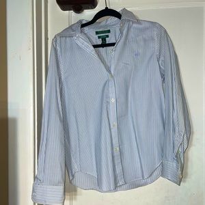 Polo Ralph Lauren mens blue & white striped dress shirt NWOT